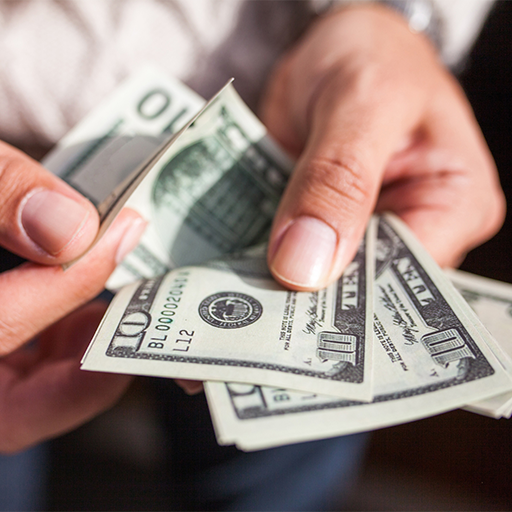 Customer getting paid cash on the spot for junk car